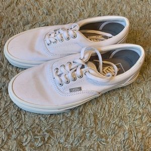 Size 8 white Van sneakers. Like new